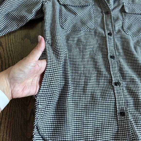 Abercrombie & Fitch Womens Oversize Soft A&F Collection Houndstooth Flannel XS - Picture 8 of 10